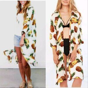 BOHO DOLLZ Pineapple Kimono / coverup top wrap